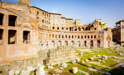 View of the Trajan's Market ruins in Rome