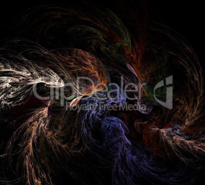 image of one Digital Fractal on Black Color