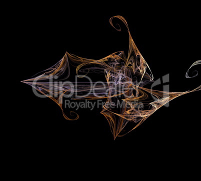 image of one Digital Fractal on Black Color