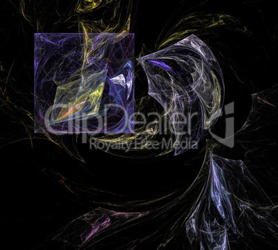 image of one Digital Fractal on Black Color