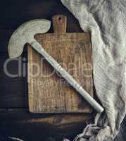 old iron hatchet for cutting meat