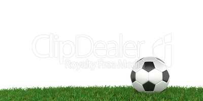 Soccer ball on grass, 3d rendering