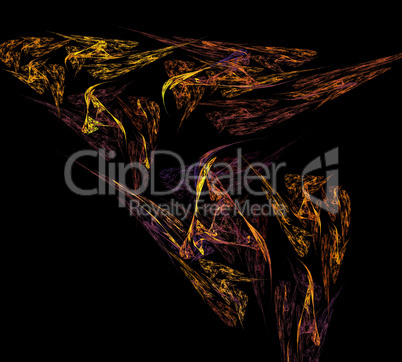 image of one Digital Fractal on Black Color