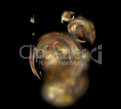 image of one Digital Fractal on Black Color
