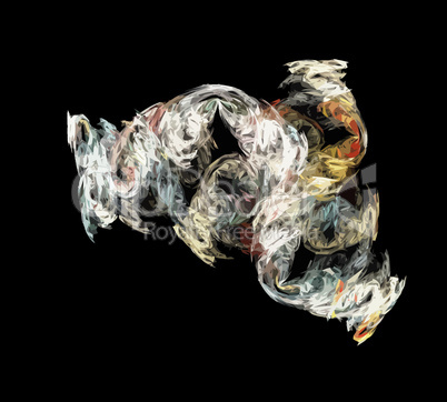 image of one Digital Fractal on Black Color