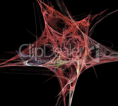 image of one Digital Fractal on Black Color