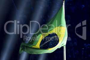 Brazilian Flag in a dark show light