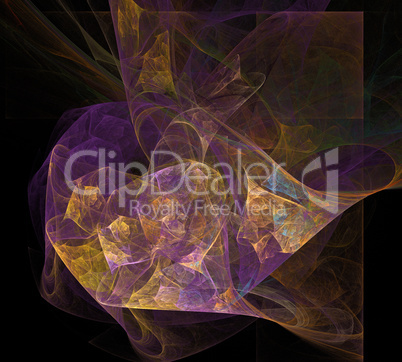 image of one Digital Fractal on Black Color