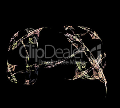 image of one Digital Fractal on Black Color image of one Digital Fractal on Black Color