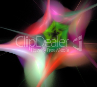 image of one Digital Fractal on Black Color