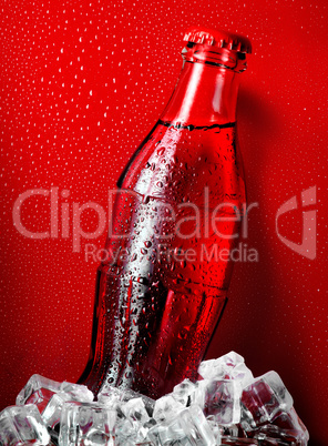 Cola on a red background