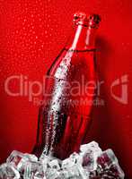 Cola on a red background