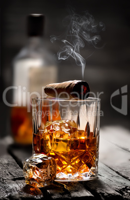Cigar on a glass