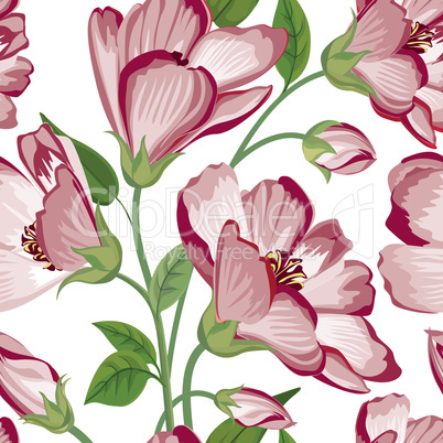 Floral seamless pattern. Flower background. Flourish spring garden