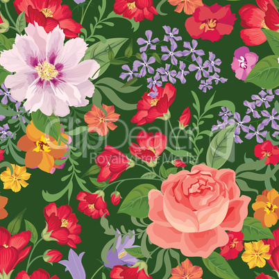 Floral seamless pattern. Flower background. Flourish spring garden
