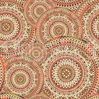 Abstract oriental seamless pattern. Floral circular mosaic ornament.