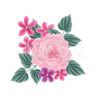 Flower bouquet. Floral frame. Flourish greeting card. Summer decor