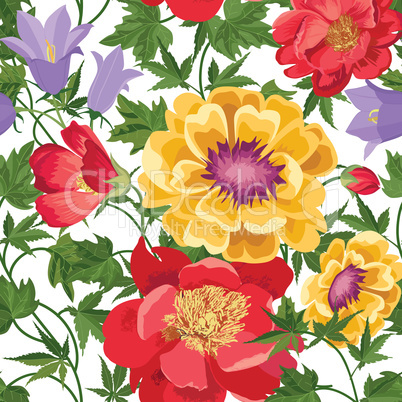 Floral seamless pattern. Flower background. Flourish garden