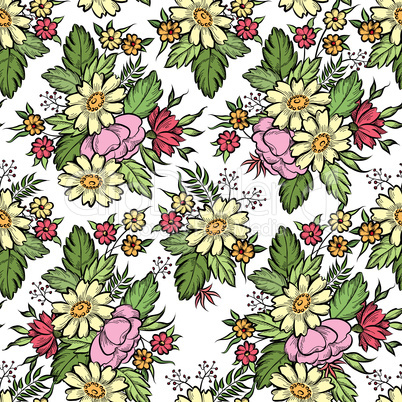 Floral seamless pattern. Flower background. Flourish garden