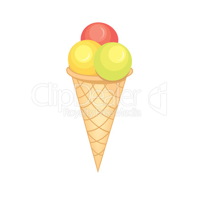 Ice cream isolated. Summer dessert icecream illustration