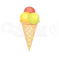 Ice cream isolated. Summer dessert icecream illustration
