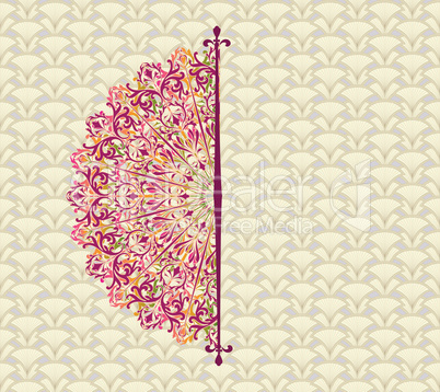 Abstract seamless pattern with circular ornament