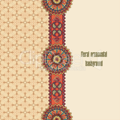 Oriental floral seamless pattern. Geometric ornamental background.