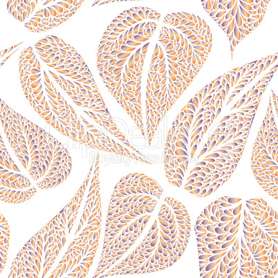 Floral pattern with leaves Nature seamless background. Fall decor