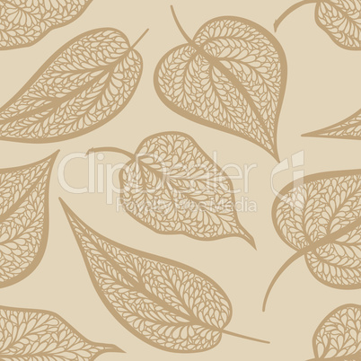 Floral pattern with leaves Nature seamless background. Fall decor