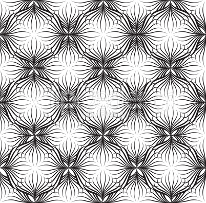 Abstract seamless pattern Floral oriental geometric line ornament