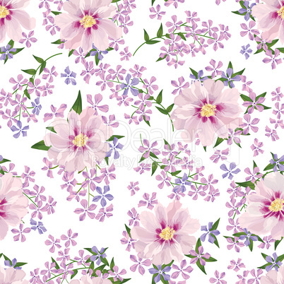 Floral seamless background. Flower spring bouquet background