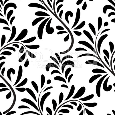 Floral seamless pattern. Ornamental leaves. Abstract background