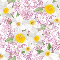 Floral seamless background. Flower spring bouquet background