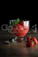 strawberry slushie with basil