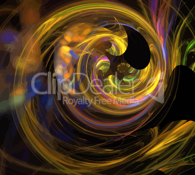 image of one Digital Fractal on Black Color