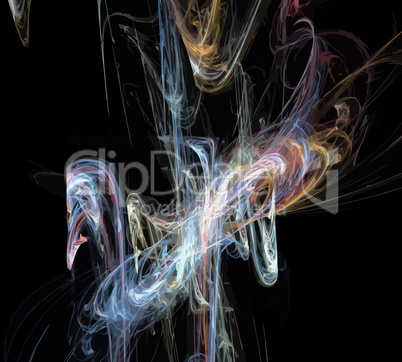 image of one Digital Fractal on Black Color