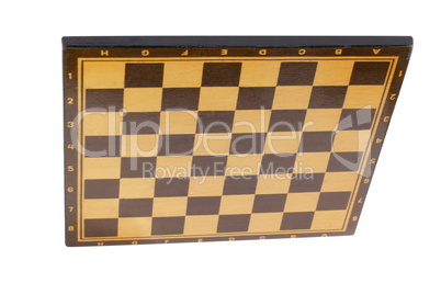 wooden empty chessboard isolated