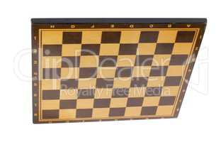 wooden empty chessboard isolated