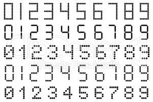 Set of different types of digital numbers