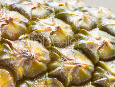 Close up view of pineapple peel with pesticide.