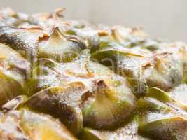 Pineapple peel with pesticide, close up view.