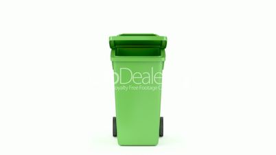 Green plastic waste container