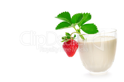 Appetizing strawberrie and milk smoothies isolated on white .Fre