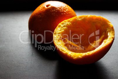 Orange skin.