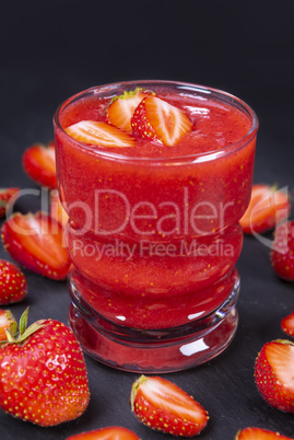 Strawberry in fresh smoothie