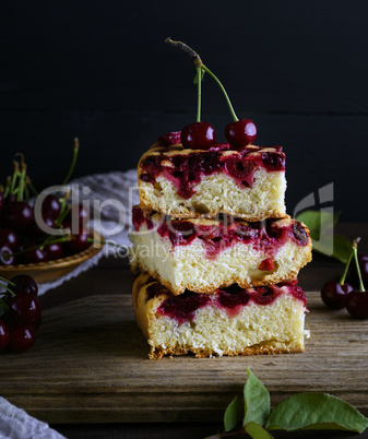 slices in a pile of pies from a fresh cherry