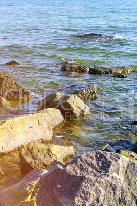 view of the Black Sea with rocks
