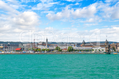 Germany-view on the town Constance from ferry on Lake Constance