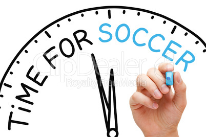 Time For Soccer Clock Concept