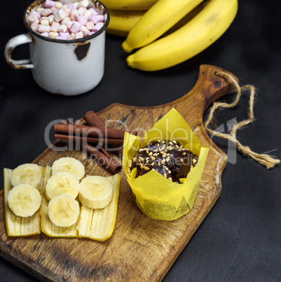 baked chocolate banana muffin
